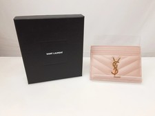 YSL Card Case Pass Case Saint Laurent Caviar Skin Quilted