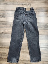 Vtg 90s Boys Levi 550 Orange Tab Black Jeans Denim Sz 11 Great Fade