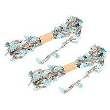 2Pcs 6.6ft 5mm Burlap Leaf Ribbon Vine Natural Jute Rope Twine, Sky Blue