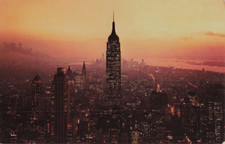 Vintage Postcard, Empire State Building At Dusk,  New York City, NYC, NY*