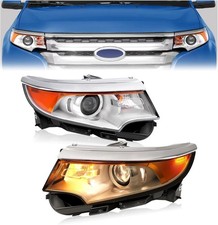 Pair Projector Headlights w/Bulbs Compatible with 2011-2014 Ford Edge Replace...
