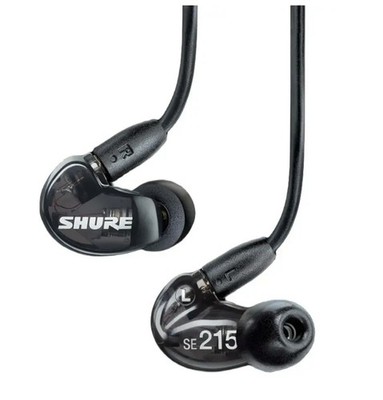 Shure SE215 Professional In Ear Sound Isolating Headphones Earbuds Black