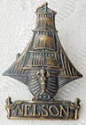 WW1 NELSON BATTALION ROYAL NAVY NAVAL DIVISION CAP HAT COLLAR ? MILITARY BADGE