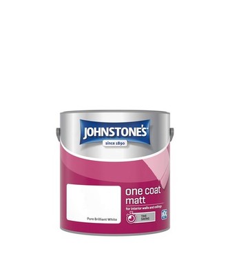 Johnstone's One Coat Matt Dispersionsfarbe - 2,5 l (1er Pack), Mattweiß 