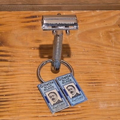 Micro Touch Safety Razor Double Edge Blades Stainless Steel W/ Stand And Blades