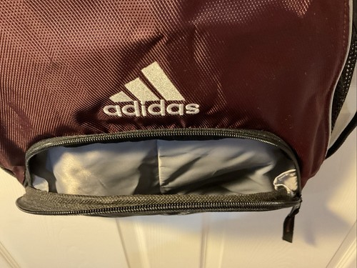 Large (19x14) Adidas Gym Bag, Adidas Book bag, gym sack, Backpack Maroon-Black - Picture 4 of 13