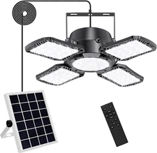 Auzev Solar Shed Light Indoor Outdoor Upgrade 176 LED 4 and 1 Heads Solar Powere