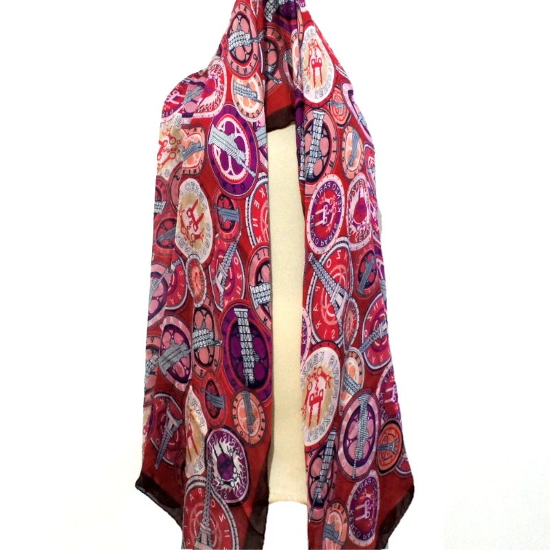 Authentique Vintage KENZO Beautiful Large Silk Scarf Women's  Logo  69"*x25"inch - Image 2 of 4