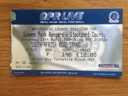 Ticket Queen’s Park Rangers V Stockport County 2004 | eBay