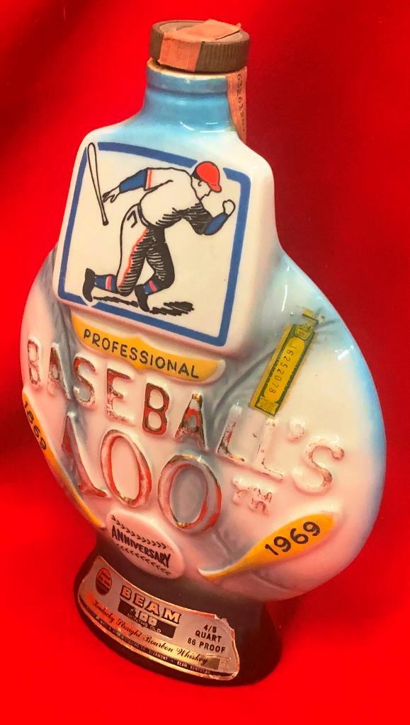 Jim Beam Decanter Professional Baseball's 100th Anniversary 1869