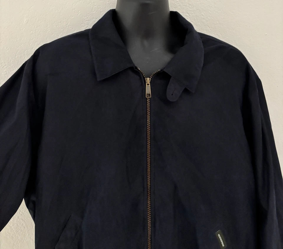 Chaqueta de golf de microfibra resistente a la intemperie para hombre talla grande negra bolsillos ligeros Foto 4 de 4