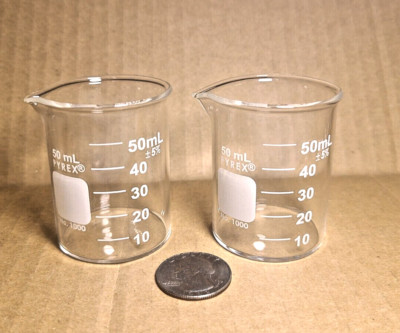 50mL PYREX Griffin Beaker 1000-50 (2-Pack) Lab Grade (bulk discounts)