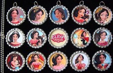 15 Elena of Avalor Silver Flat Bottle Cap Necklaces Set 1
