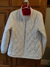 Women's Reversible White/Hot Pink Zip Up Jacket Size Large