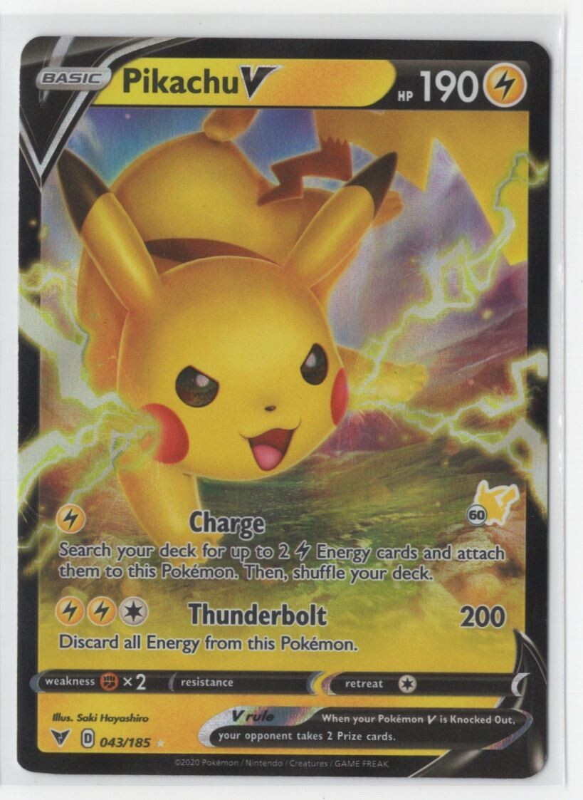 ピカチュウv 043/185 pikachu v 英語　ポケカ　pokemon Pikachu V 043/185 - Vivid Voltage - Ultra Rare Holo Pokemon