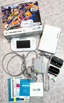Nintendo Wii U Premium Set White Working 32GB with Splatoon