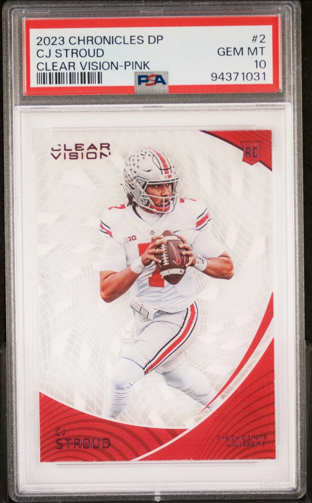 CJ Stroud Panini Chronicles Draft Picks Clear Vision #2 Pink