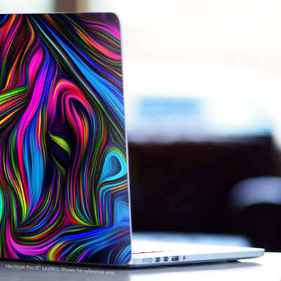 Skin Itsaskin Pour MacBook Pro 15 Pouces Retina Touch Bar – Neon Color Swirl Glass