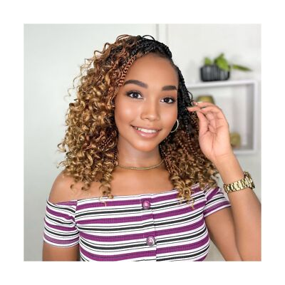 Yewell Goddess Box Braids Crochet Hair 10 Inch Boho Crochet Box Braids With C...