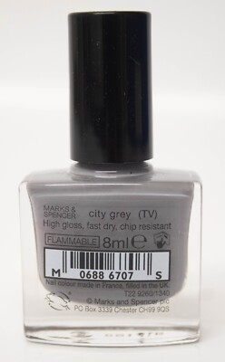 Marks and Spencers Nagellack Lack Farbe M&S CITY GREY 8ml Hochglanz UK
