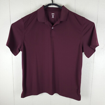 Reebok Golf Polo Shirt Mens 2XL Burgundy Red Embroidered Logo