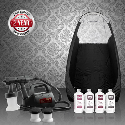 Maximist Lite Plus Spray Bräunung Komplettsatz + Pop-Up Zelt + Omg Solutions