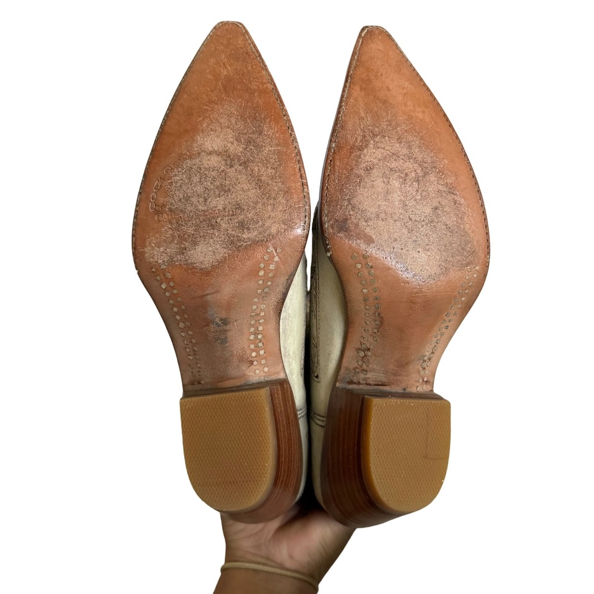 Carrie Cameron Art Leather Mules Tan Brown Tooled Floral Square Toe Mens 11D Rare Cock of the Walk Designs Carrie Cameron Art Red  main image 4