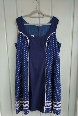 German Chiemsee Dirndl Dress Womens Plus 2X Size 50 Blue Blue Floral Embroidered