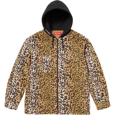 Supreme Fleece Zip Up Hooded Shirt Jacket FW23 3colors Supreme Fleece Zip Up Hooded Shirt Jacket FW23 3colors