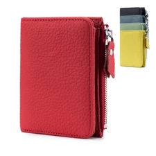 Women Real Leather Wallet RFID Blocking Small Compact Credit Card Holder Purse
