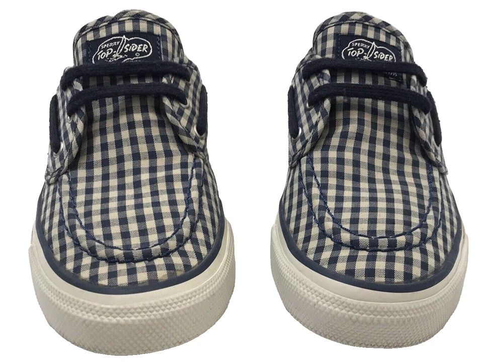 Sperry Top Sider Blue Tan Check Plaid Lace Up Shoe 6.5M Women Sneakers Comfy - Image 2 of 4