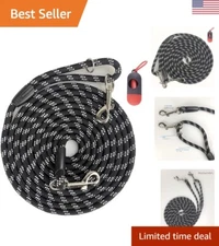 Stylish Reflective Dog Lead 50FT - Nylon Leash for Large Breeds and Outdoor Play