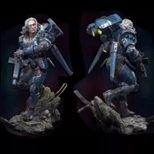 1/24 Scale 75mm Resin Figures Model Kit Mecha Warrior Unpainted Unassembled Kit