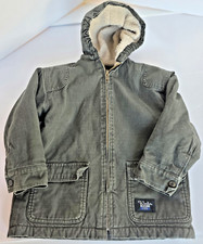 Walls Blizzard Pruf Canvas Hooded Fleece Lined Jacket Coat Youth X- Small 4/5