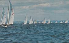 Star Boats Racing In Long Island Sound's Sea Washington Vintage Chrome Post Card