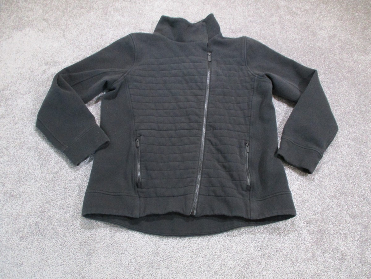Lululemon Jacket Womens Size 12 Black Asymmetrical Zip Button