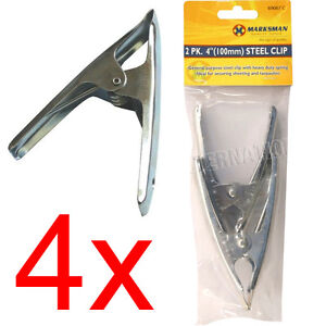 4pcs Large Market Stall 4 Metal Spring Clamps Clips Tarpaulin Sheet Cover Clip with Rubber Grip
