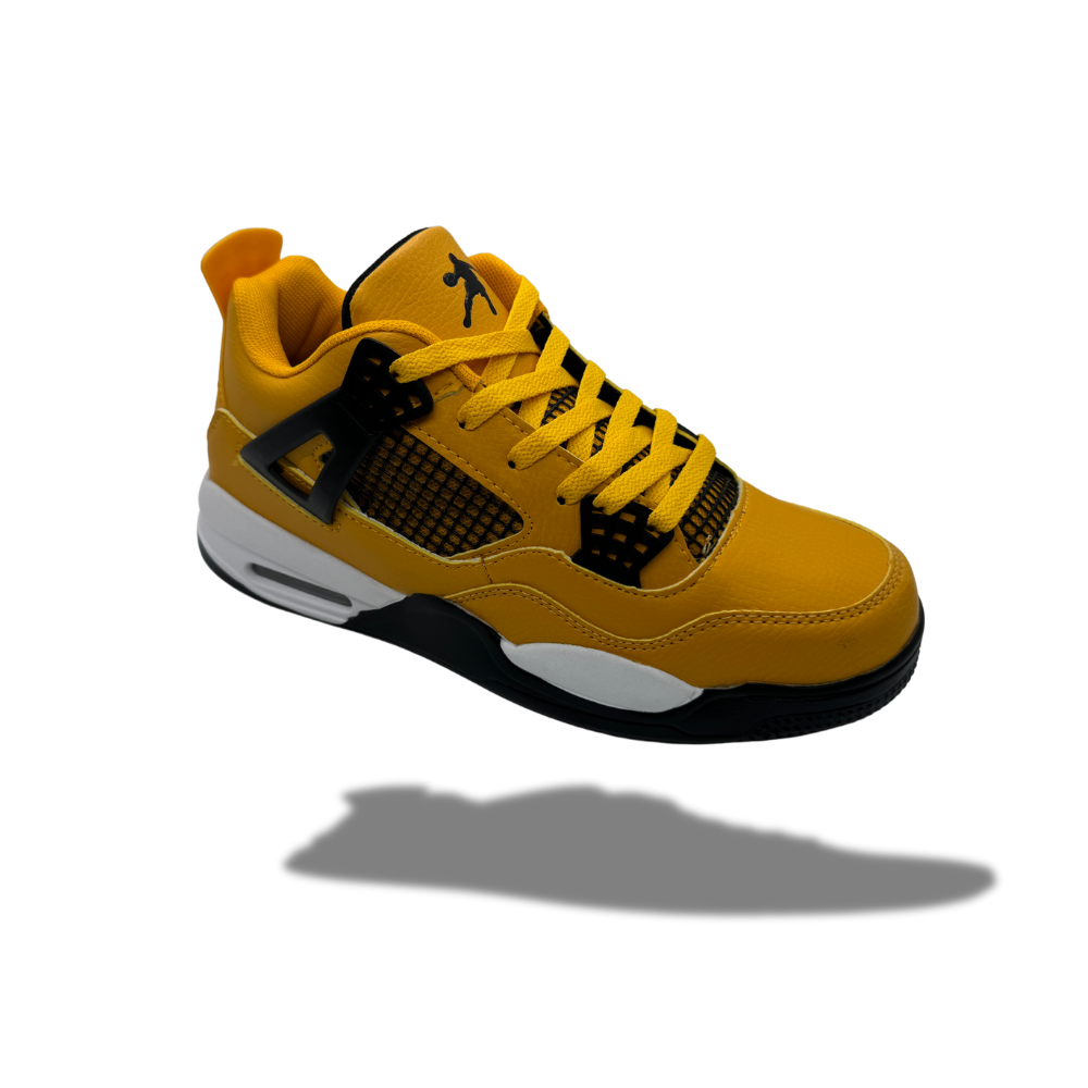 Men's Retro-Style Yellow Sneakers Accents Lightweight Stylish Design