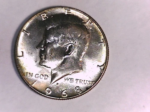 U S 1968 D Kennedy Silver Half Dollar Uncirculated