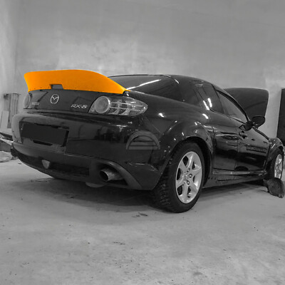 JDM Ducktail Spoiler For Mazda RX8 (2002-2008) - Rear Trunk Lip, Black Primer