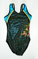 Alpha Factor Aerials Liquid Bl Metallic Mystique Dahlia Sequin Leotard CL