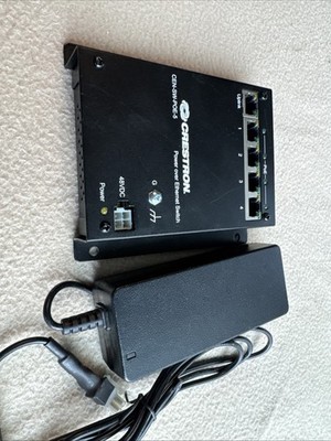Crestron CEN-SW-POE-5 5-Port PoE Gigabit Network Switch w/ AC Power Adapter