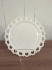 Vintage Anchor Hocking Torte Plate Lace Edge Milk Glass 13" x 1"