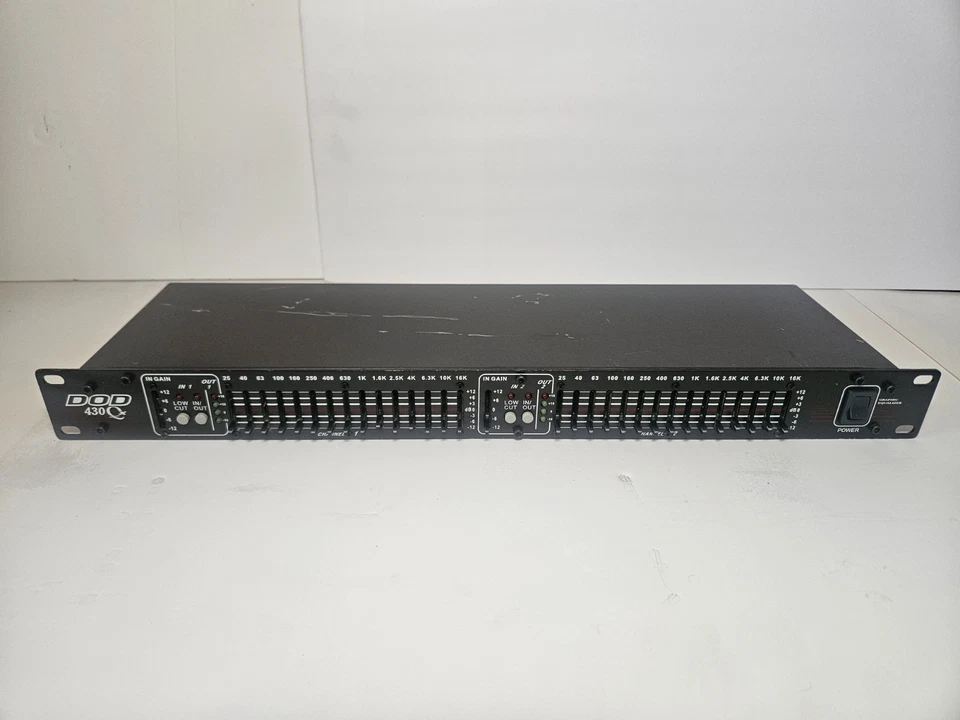 DOD SR430Qx, Stereo 15 Band Graphic Equalizer, Dual Work, Rack - Tested - Good - Image 2 of 4