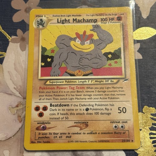 Nintendo Pokemon TCG Light Machamp 25/105 Neo Destiny Unlimited Rare English
