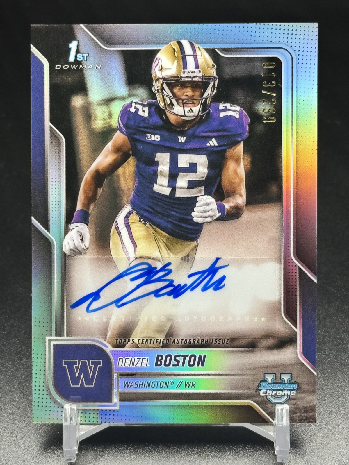 2025 Bowman University Chrome Denzel Boston Prospect Refractor Auto /299 #BCA-DB