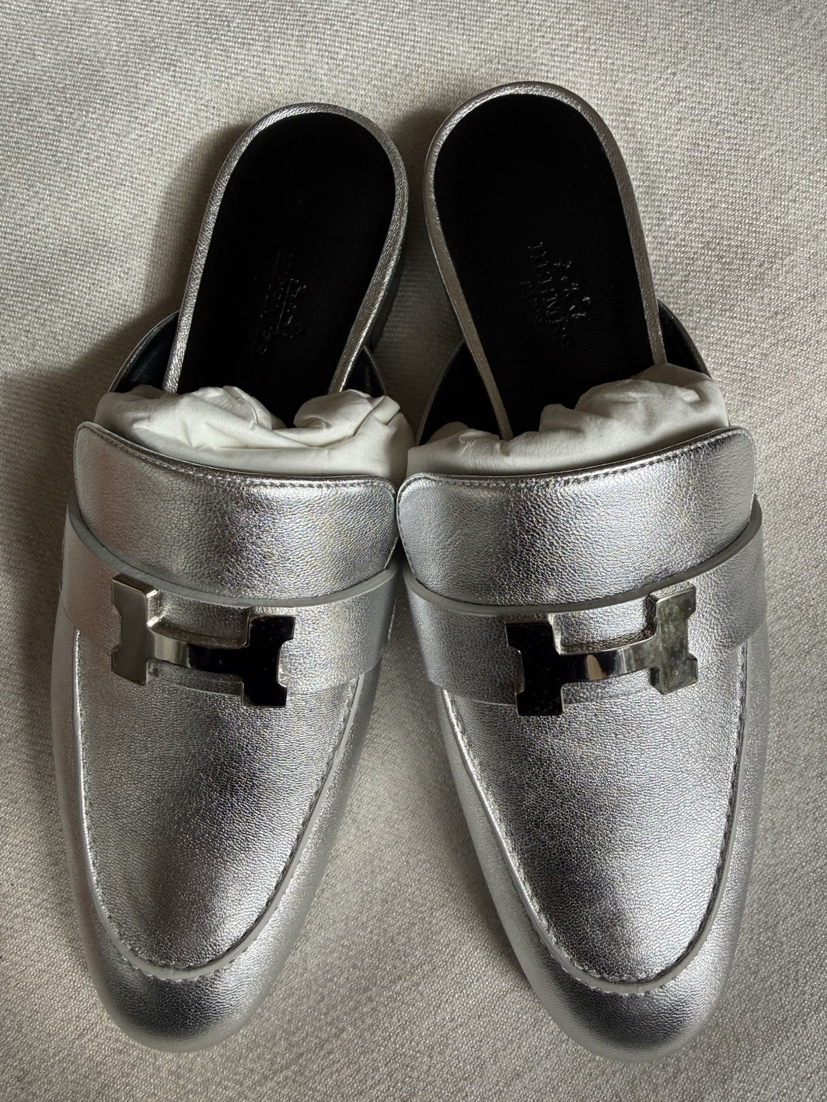 50percent OFF Hermés Mules Femme Trocadero Chevre Metallis Sandals UK5 EU38 RRP £790 image 8