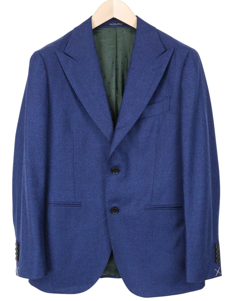 SUITSUPPLY La Spalla Men's Suit UK36S Mid Blue Slim 2-Piece Wool S120s Melange * - Image 2 of 4