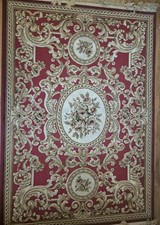 Turkish Floral 3D Effect Rug,Polypropylene, 80x150cm Red/Beige
