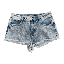 Pacsun High Rise Festival Short Distressed Denim Light Wash Cutoff Size 30